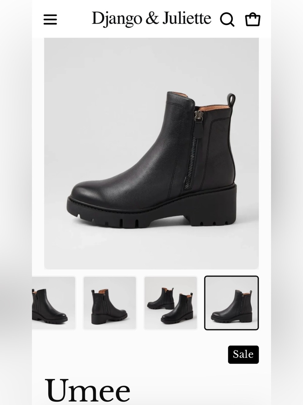 New Django & Juliette Umee black ankle boot 8 (39)